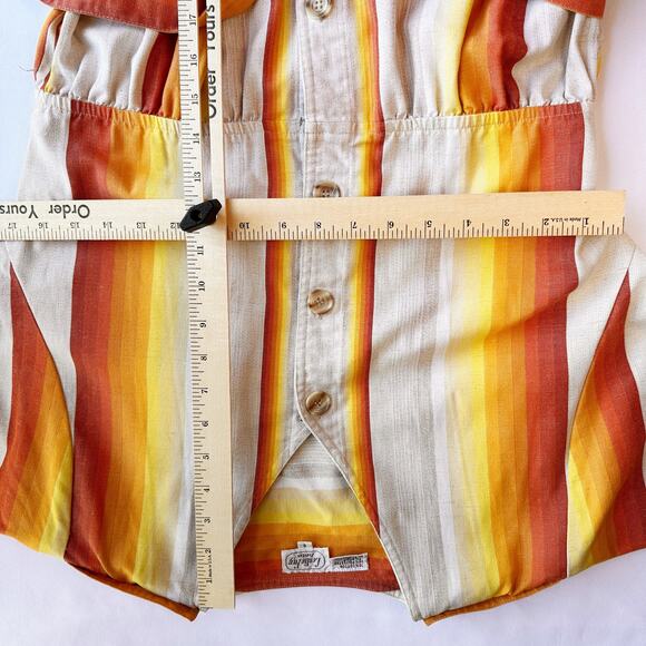 Petite Dress Orange Striped Colorblock Dress With A Belt Leslie Fay sz 6 - Picture 4 of 6